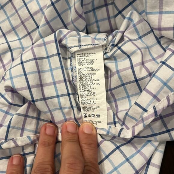 Izod Long Sleeve Window Pane  Button Down Collared Shirt Size 4X Preppy Business - Picture 5 of 9